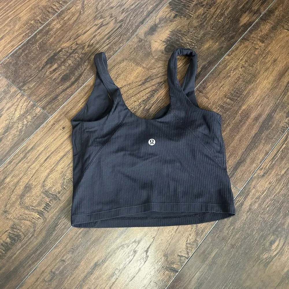 Lululemon Align Tank Top Light Support No Pads Ribbed in Black Size 2